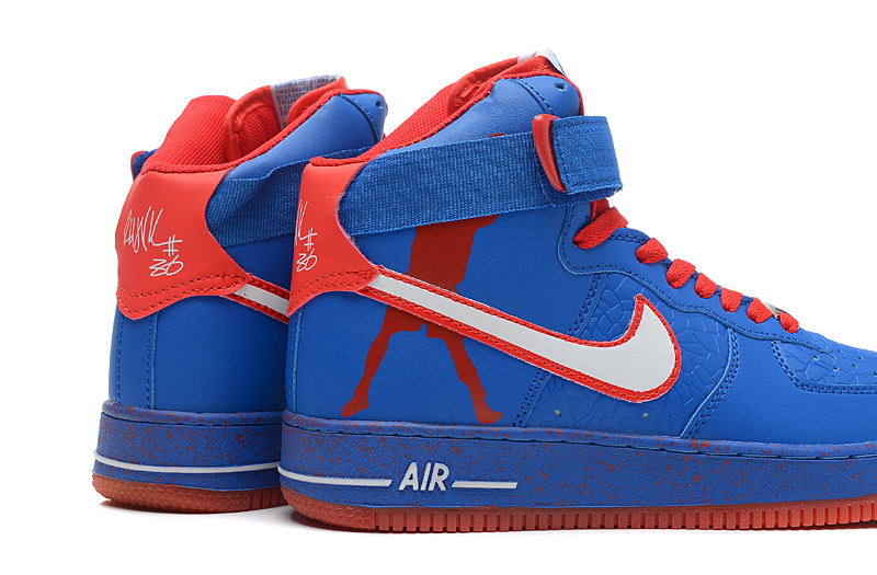 Nike Air Force 1 chaussures de haut hommes bleus (1)